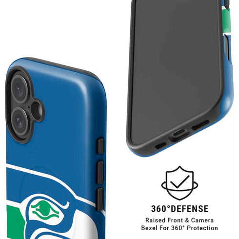 NFL Seattle Seahawks Retro Logo iPhone 16 Magsafe Impact Case